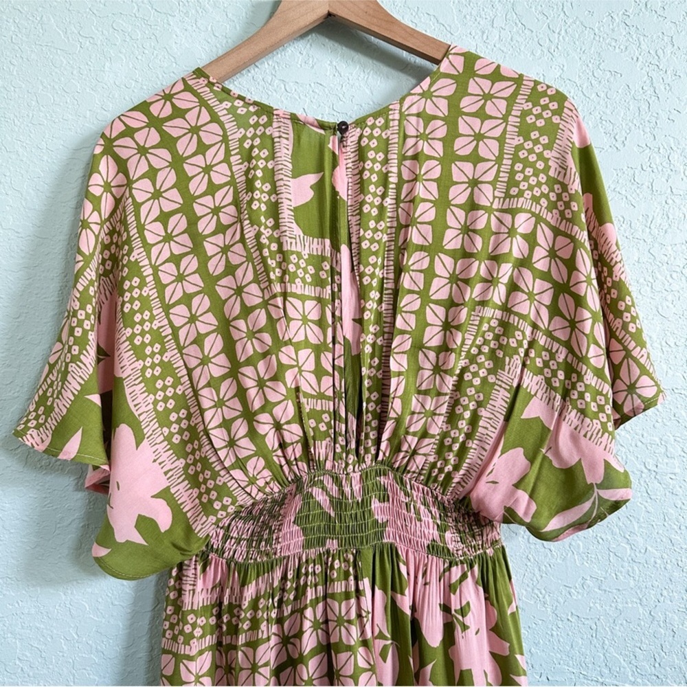 Vici Olive and Pink Floral Maxi Dress - Picture 6 of 13